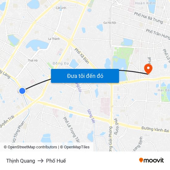 Thịnh Quang to Phố Huế map