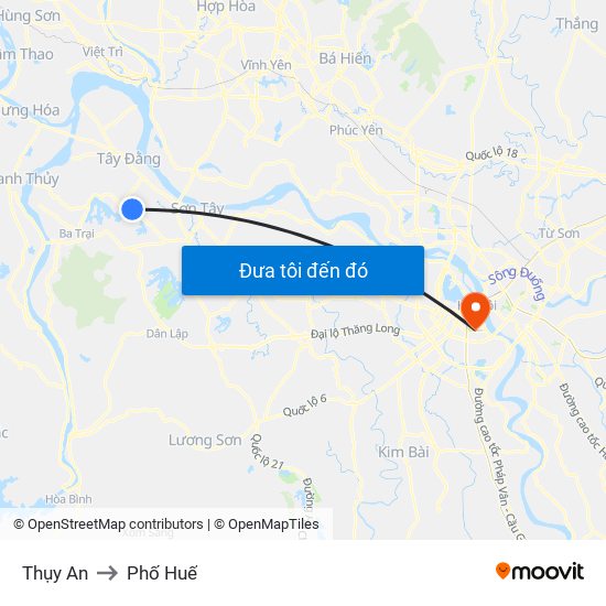 Thụy An to Phố Huế map