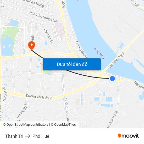 Thanh Trì to Phố Huế map