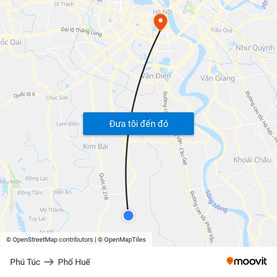 Phú Túc to Phố Huế map
