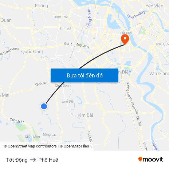 Tốt Động to Phố Huế map