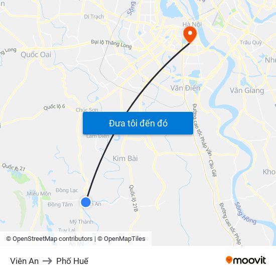 Viên An to Phố Huế map