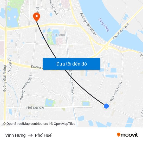 Vĩnh Hưng to Phố Huế map