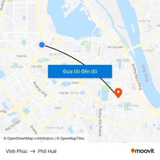 Vĩnh Phúc to Phố Huế map