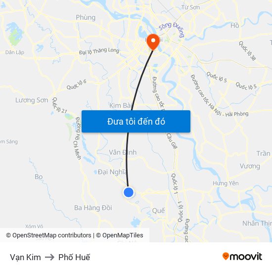 Vạn Kim to Phố Huế map