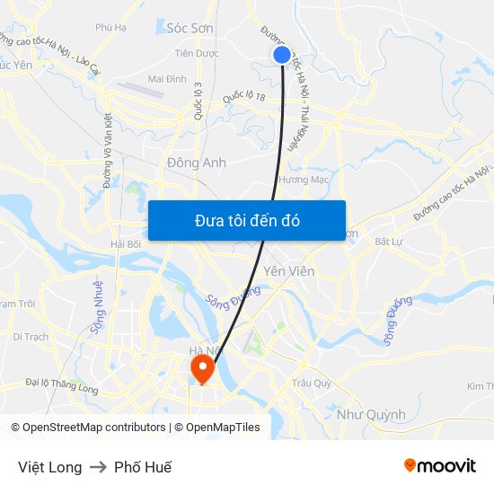 Việt Long to Phố Huế map