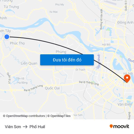 Viên Sơn to Phố Huế map