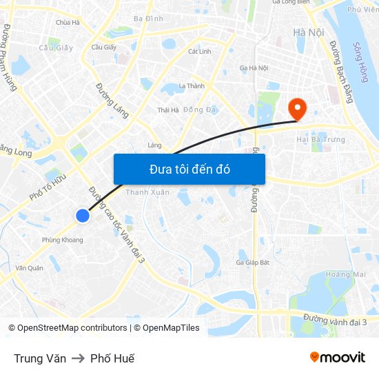 Trung Văn to Phố Huế map