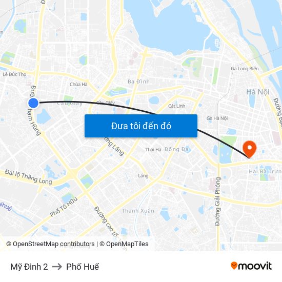 Mỹ Đình 2 to Phố Huế map