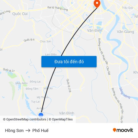 Hồng Sơn to Phố Huế map