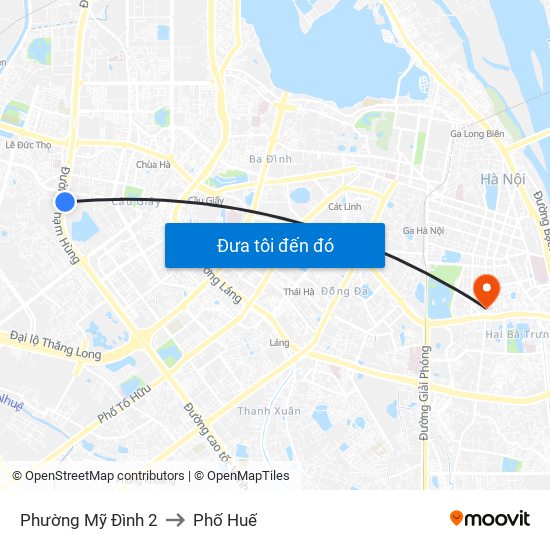 Phường Mỹ Đình 2 to Phố Huế map