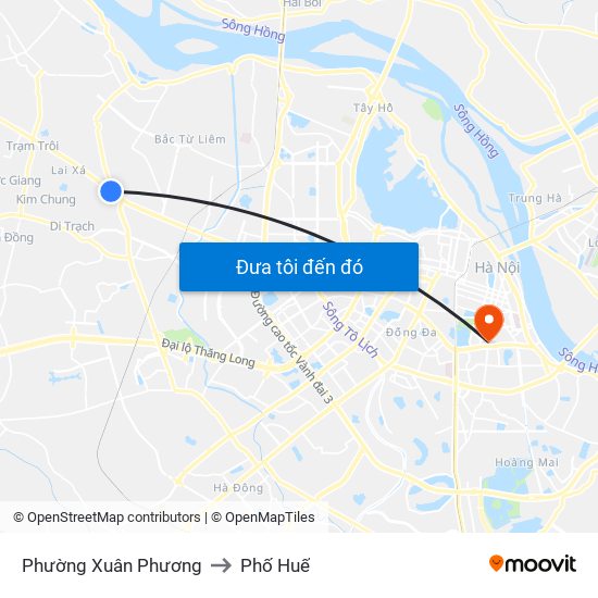 Phường Xuân Phương to Phố Huế map