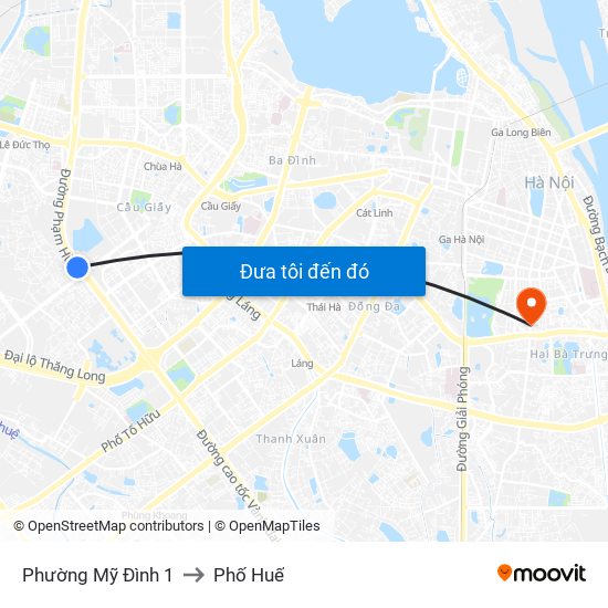 Phường Mỹ Đình 1 to Phố Huế map