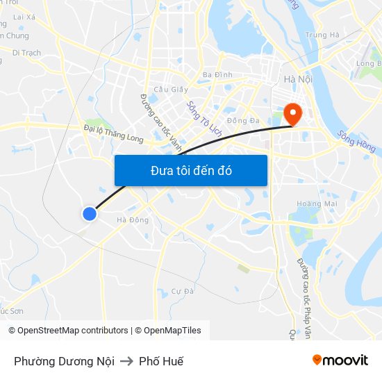 Phường Dương Nội to Phố Huế map
