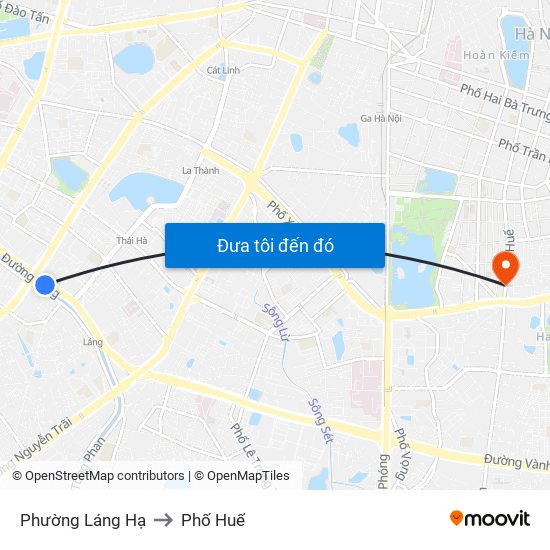 Phường Láng Hạ to Phố Huế map