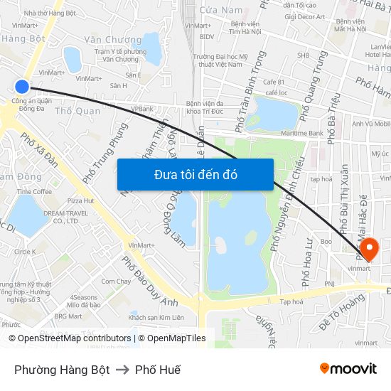 Phường Hàng Bột to Phố Huế map