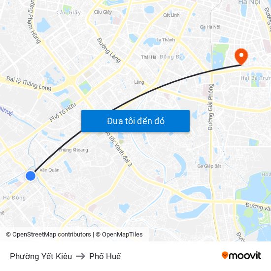 Phường Yết Kiêu to Phố Huế map