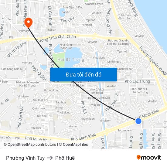 Phường Vĩnh Tuy to Phố Huế map
