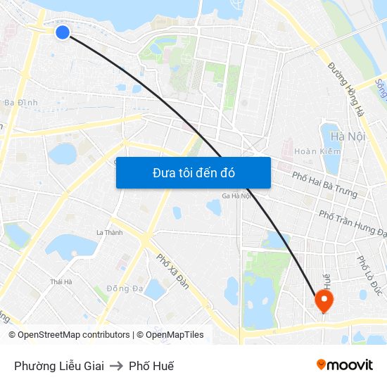 Phường Liễu Giai to Phố Huế map