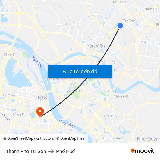 Thành Phố Từ Sơn to Phố Huế map