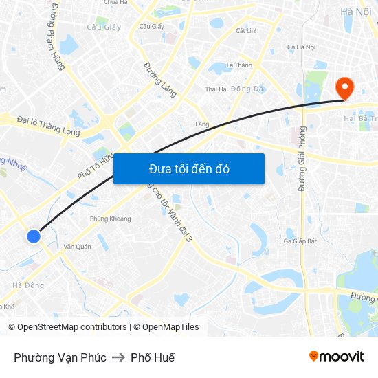 Phường Vạn Phúc to Phố Huế map