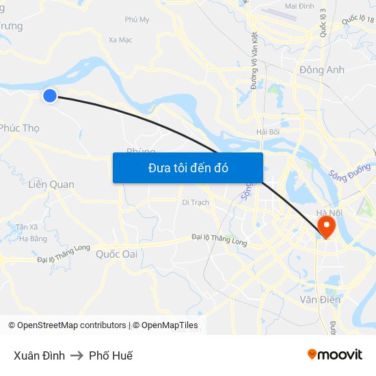 Xuân Đình to Phố Huế map