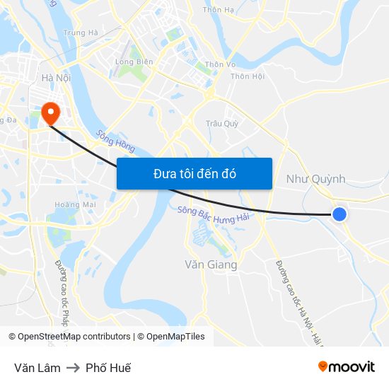 Văn Lâm to Phố Huế map