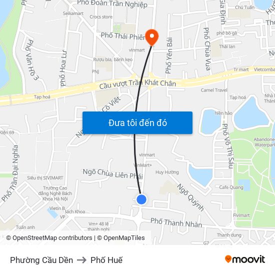 Phường Cầu Dền to Phố Huế map