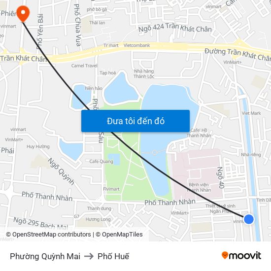 Phường Quỳnh Mai to Phố Huế map