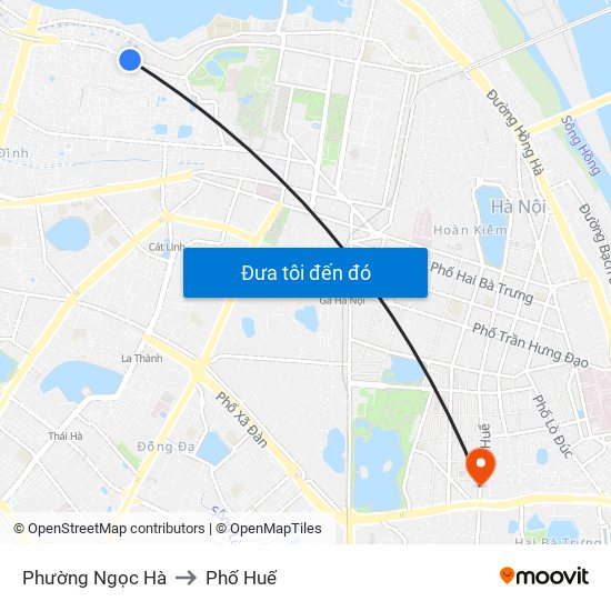 Phường Ngọc Hà to Phố Huế map