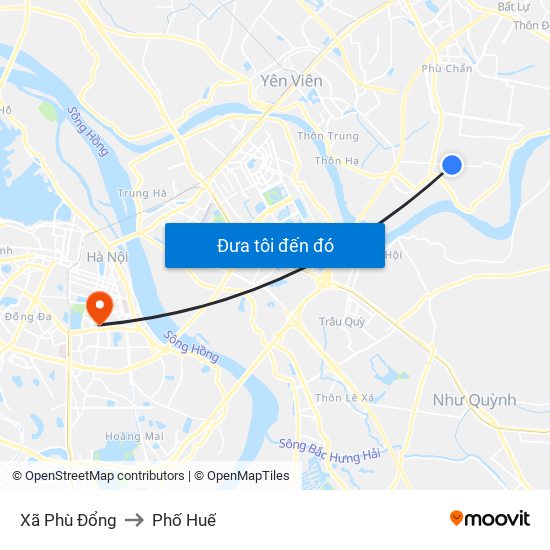 Xã Phù Đổng to Phố Huế map