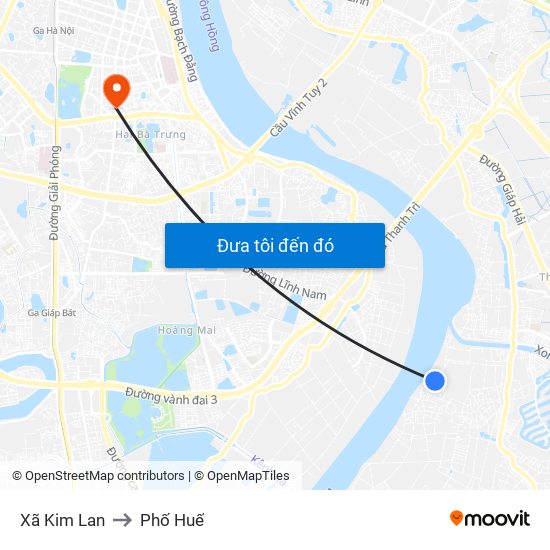 Xã Kim Lan to Phố Huế map