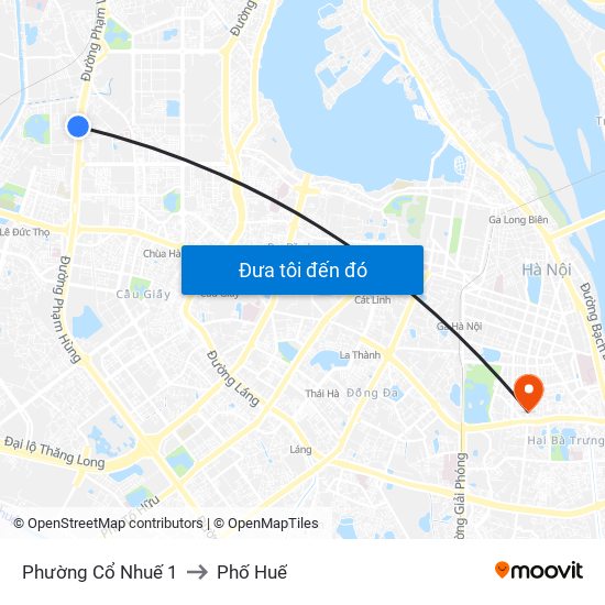 Phường Cổ Nhuế 1 to Phố Huế map