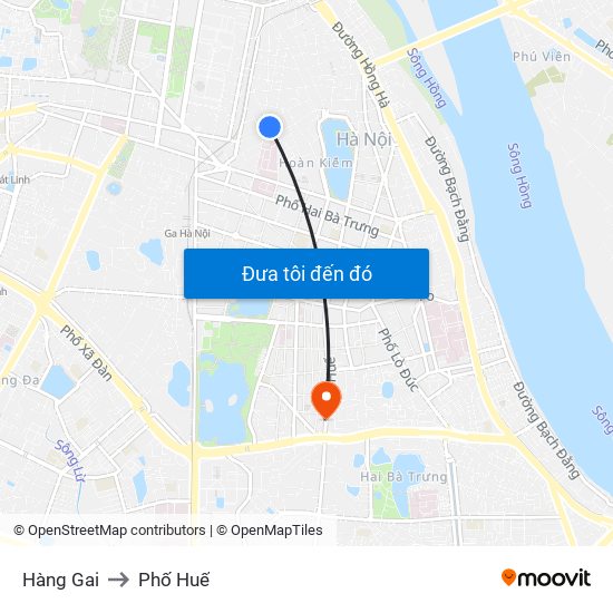 Hàng Gai to Phố Huế map