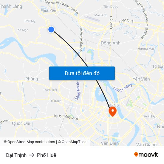 Đại Thịnh to Phố Huế map