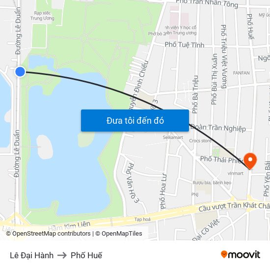 Lê Đại Hành to Phố Huế map
