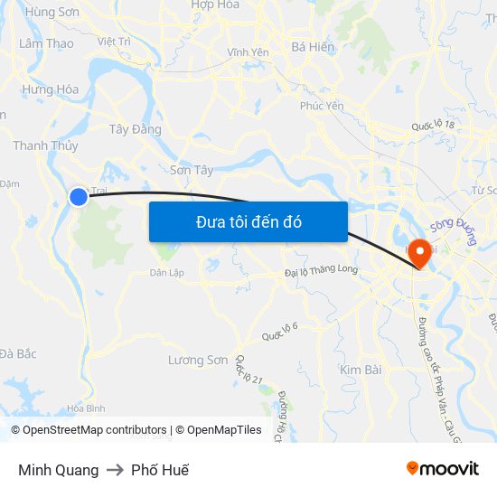 Minh Quang to Phố Huế map