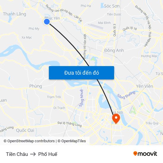 Tiền Châu to Phố Huế map