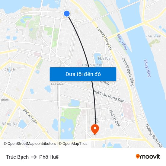 Trúc Bạch to Phố Huế map