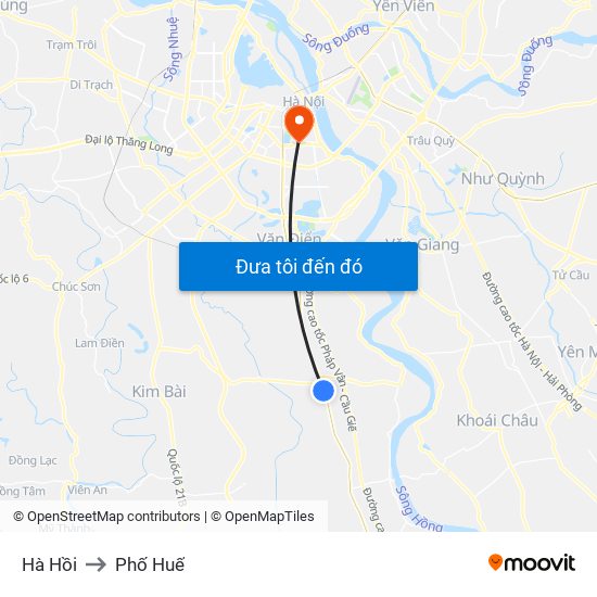 Hà Hồi to Phố Huế map