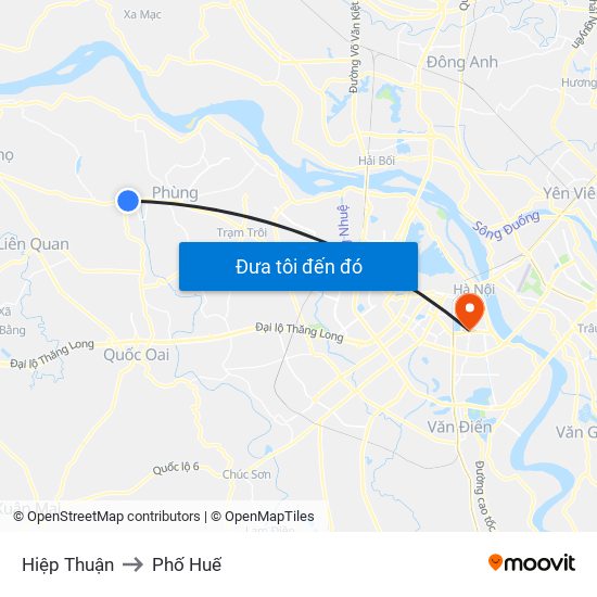 Hiệp Thuận to Phố Huế map