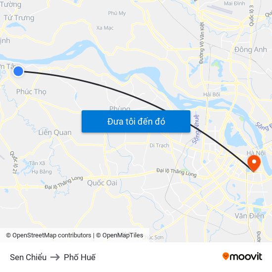 Sen Chiểu to Phố Huế map