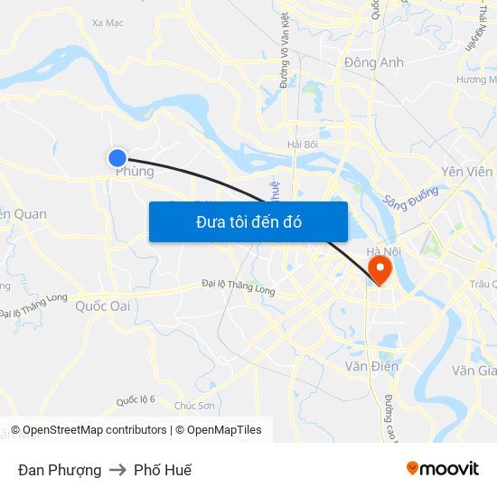 Đan Phượng to Phố Huế map