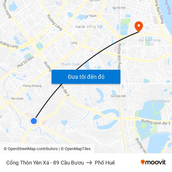 Cổng Thôn Yên Xá - 89 Cầu Bươu to Phố Huế map