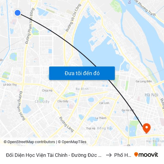 Đối Diện Học Viện Tài Chính - Đường Đức Thắng to Phố Huế map