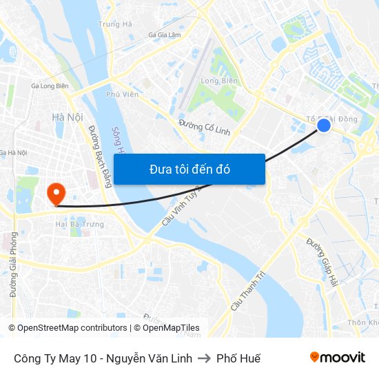 Công Ty May 10 - Nguyễn Văn Linh to Phố Huế map