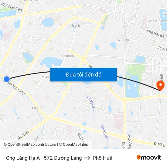 Chợ Láng Hạ A - 572 Đường Láng to Phố Huế map