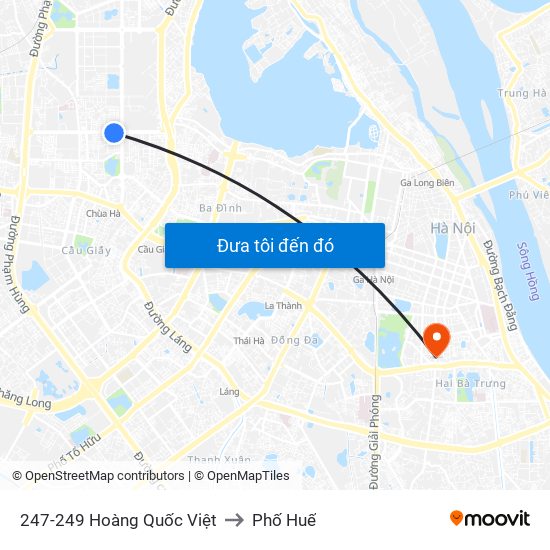 247-249 Hoàng Quốc Việt to Phố Huế map