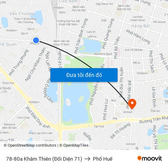 78-80a Khâm Thiên (Đối Diện 71) to Phố Huế map