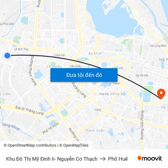 Khu Đô Thị Mỹ Đình Ii- Nguyễn Cơ Thạch to Phố Huế map